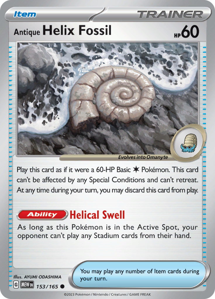 Antique Helix Fossil (153/165) [Scarlet & Violet 151] | Exor Games Dartmouth