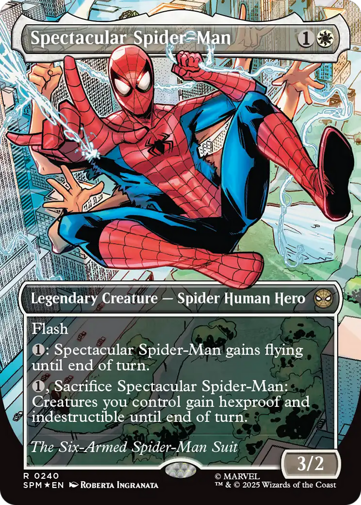 Spectacular Spider-Man (0240) (Borderless) (Textured Foil) [Marvel's Spider-Man] | Exor Games Dartmouth