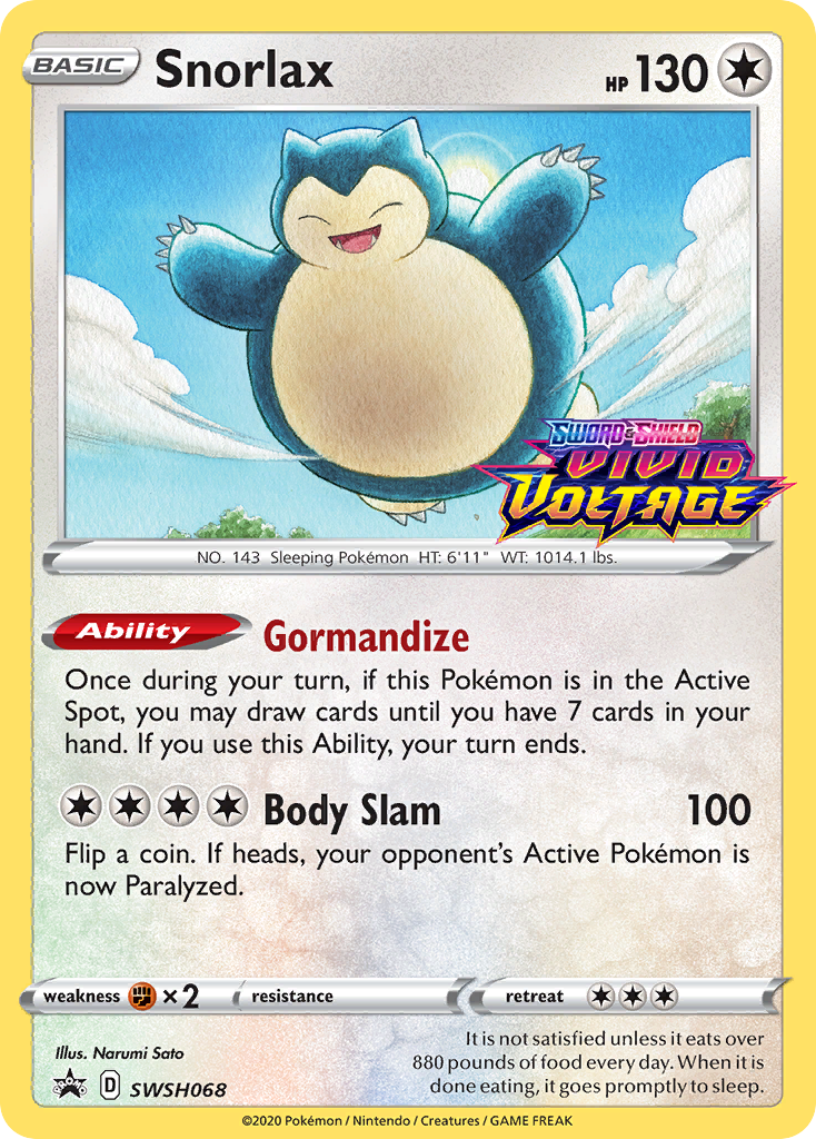 Snorlax (SWSH068) (Prerelease Promo) [Sword & Shield: Black Star Promos] | Exor Games Dartmouth