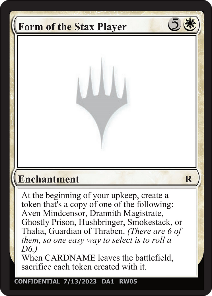 Form of the Stax Player [Unknown Event] | Exor Games Dartmouth