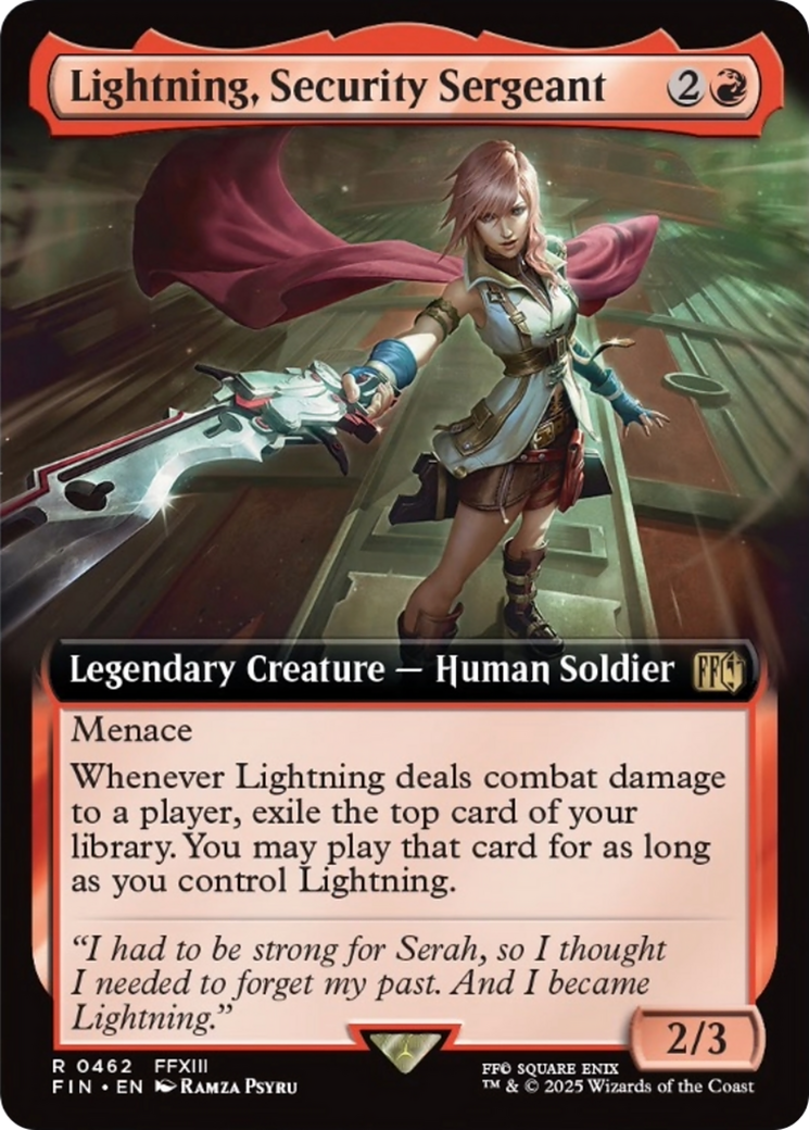 Lightning, Security Sergeant (Extended Art) [FINAL FANTASY] | Exor Games Dartmouth