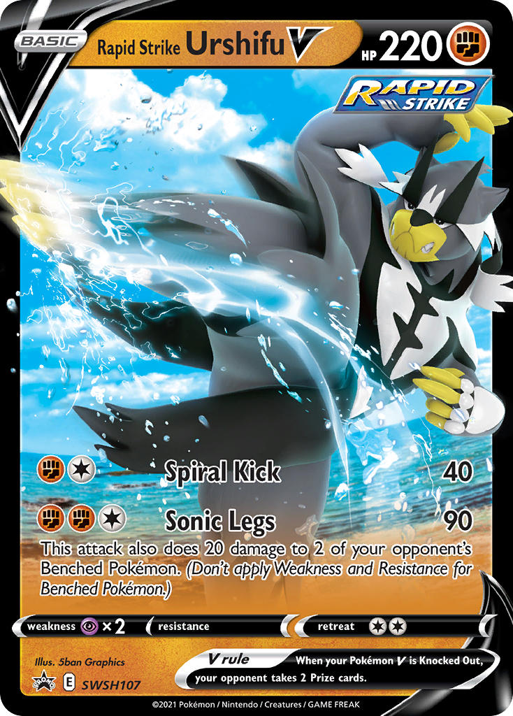 Rapid Strike Urshifu V (SWSH107) (Jumbo Card) [Sword & Shield: Black Star Promos] | Exor Games Dartmouth