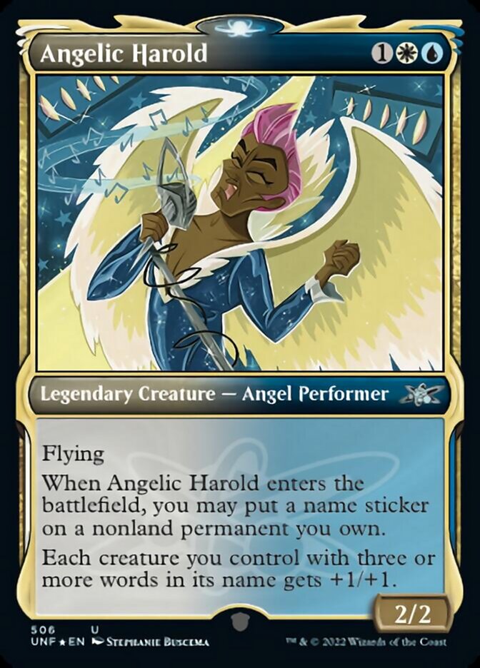 Angelic Harold (Showcase) (Galaxy Foil) [Unfinity] | Exor Games Dartmouth