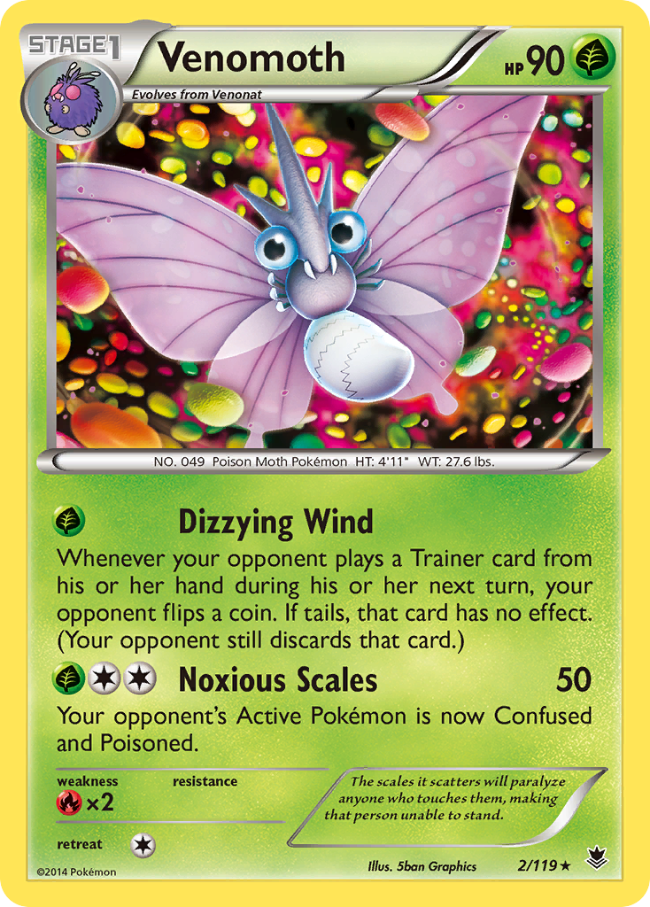 Venomoth (2/119) [XY: Phantom Forces] | Exor Games Dartmouth