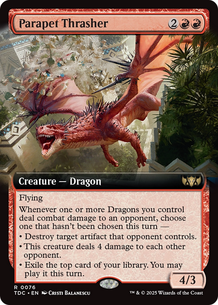 Parapet Thrasher (Extended Art) [Tarkir: Dragonstorm Commander] | Exor Games Dartmouth