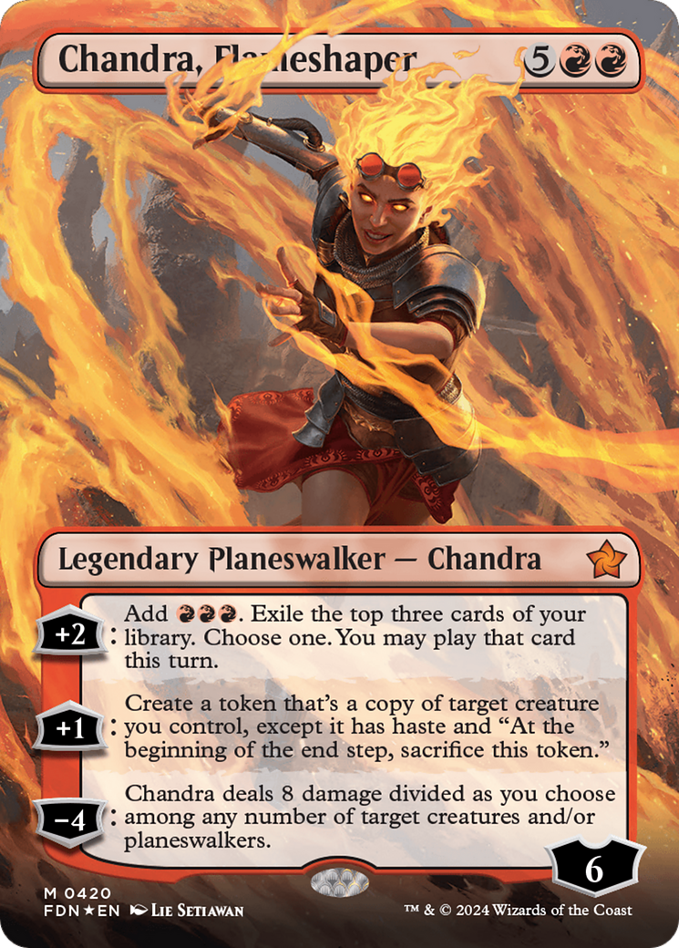 Chandra, Flameshaper (Borderless) (Mana Foil) [Foundations] | Exor Games Dartmouth