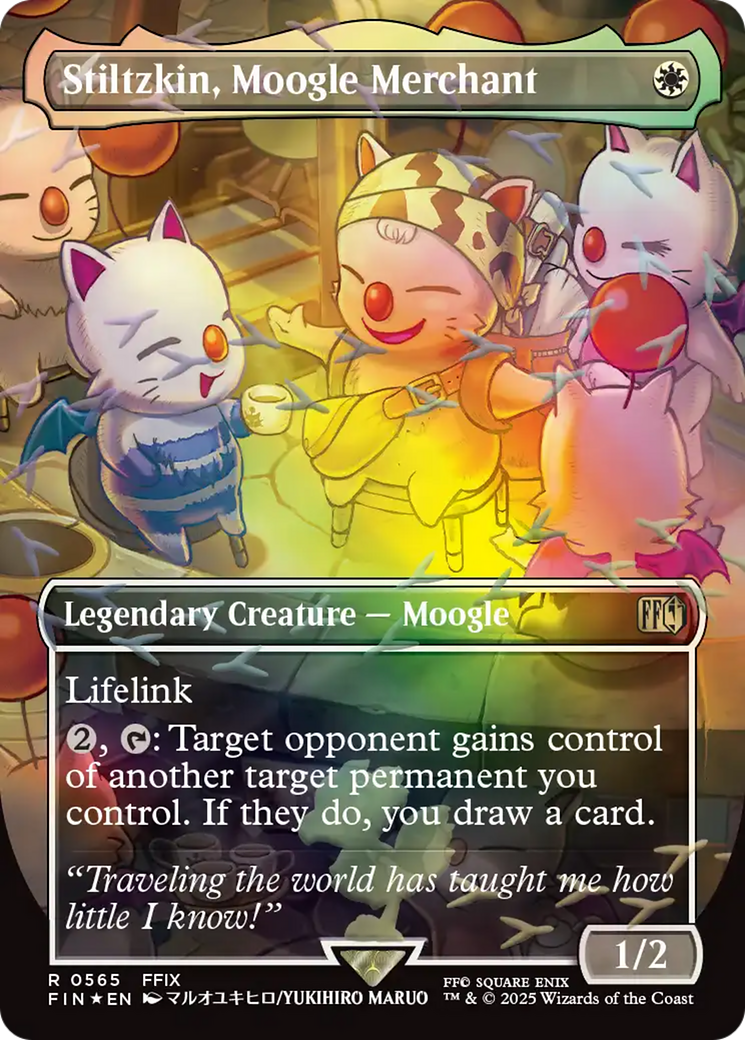 Stiltzkin, Moogle Merchant (Borderless) (Chocobo Track Foil) [FINAL FANTASY] | Exor Games Dartmouth