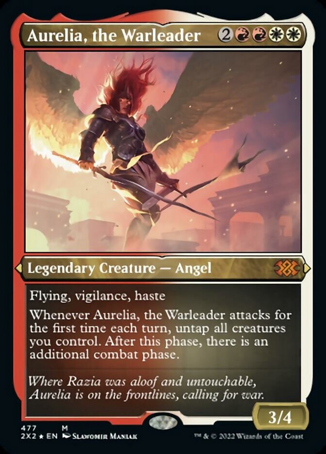 Aurelia, the Warleader (Foil Etched) [Double Masters 2022] | Exor Games Dartmouth