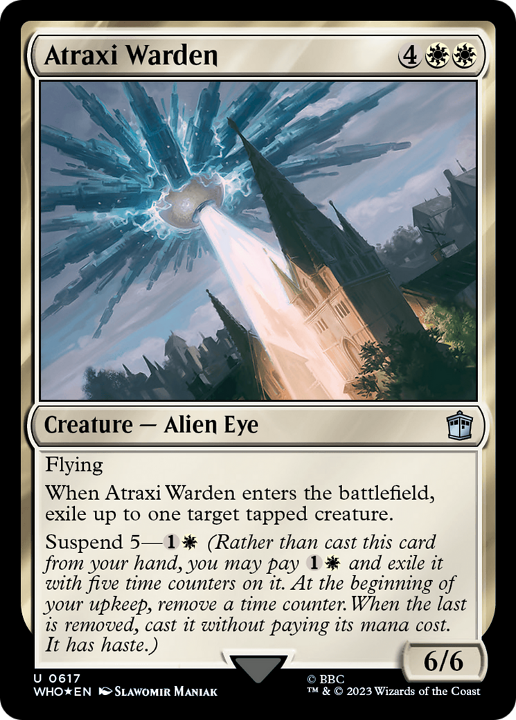 Atraxi Warden (Surge Foil) [Doctor Who] | Exor Games Dartmouth