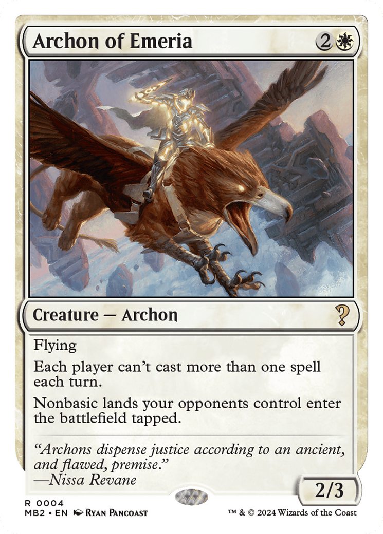 Archon of Emeria (White Border) [Mystery Booster 2] | Exor Games Dartmouth