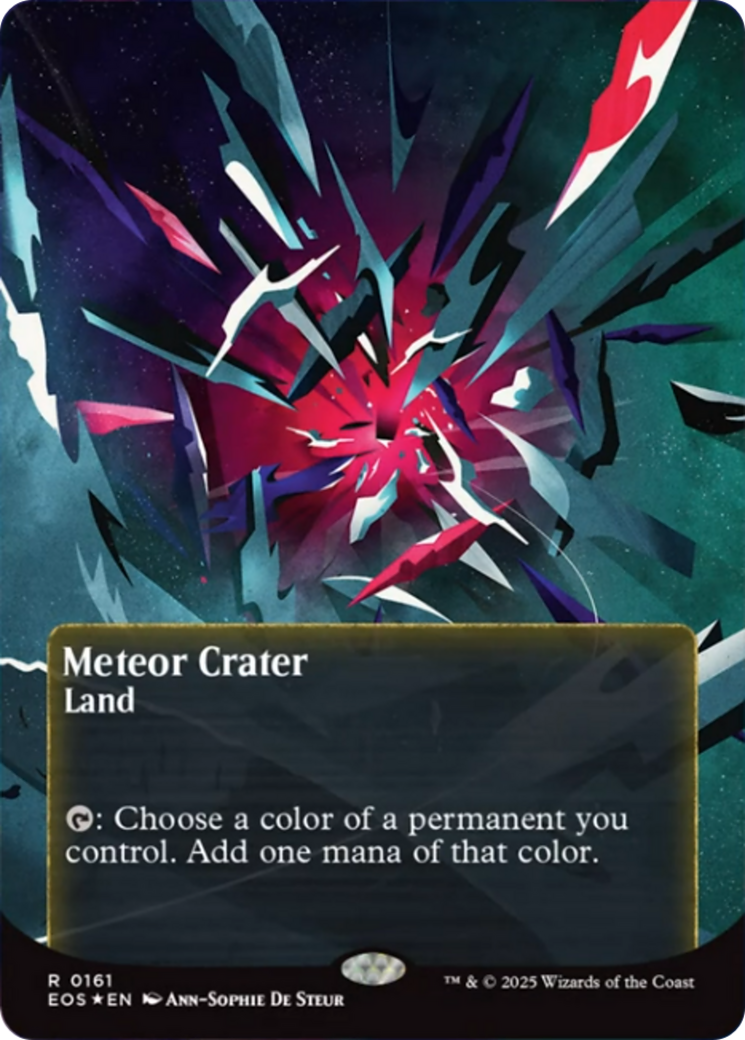 Meteor Crater (0161) (Borderless) (Galaxy Foil) [Edge of Eternities: Stellar Sights] | Exor Games Dartmouth