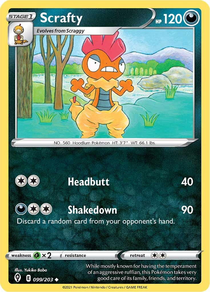 Scrafty (099/203) [Sword & Shield: Evolving Skies] | Exor Games Dartmouth