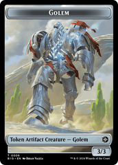 Mercenary // Golem Double-Sided Token [Outlaws of Thunder Junction Tokens] | Exor Games Dartmouth