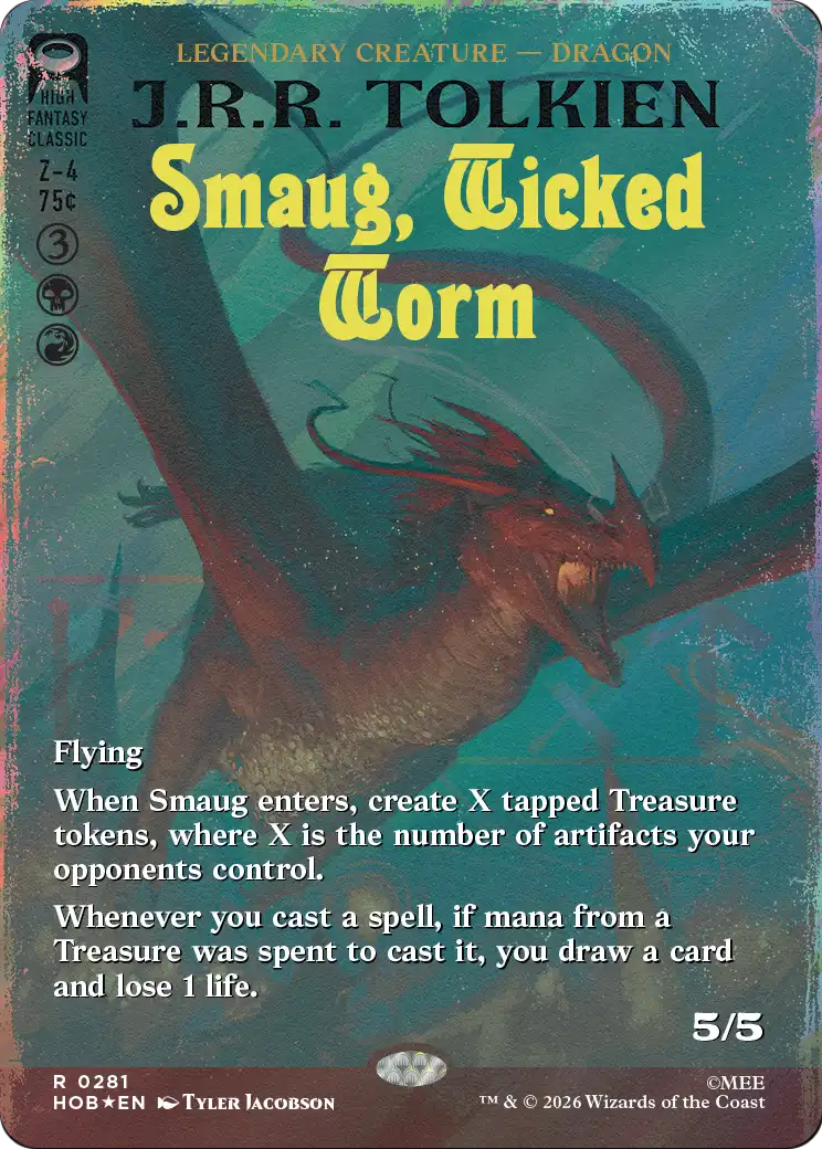 Smaug, Wicked Worm (Borderless) (Surge Foil) [The Hobbit] | Exor Games Dartmouth
