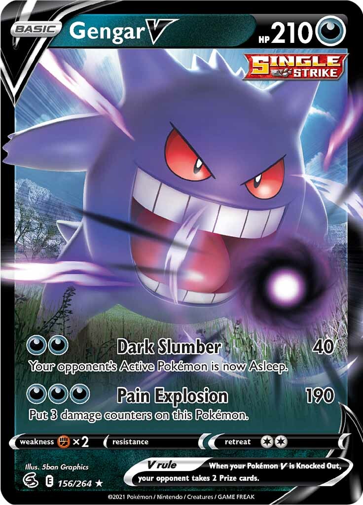 Gengar V (156/264) [Sword & Shield: Fusion Strike] | Exor Games Dartmouth