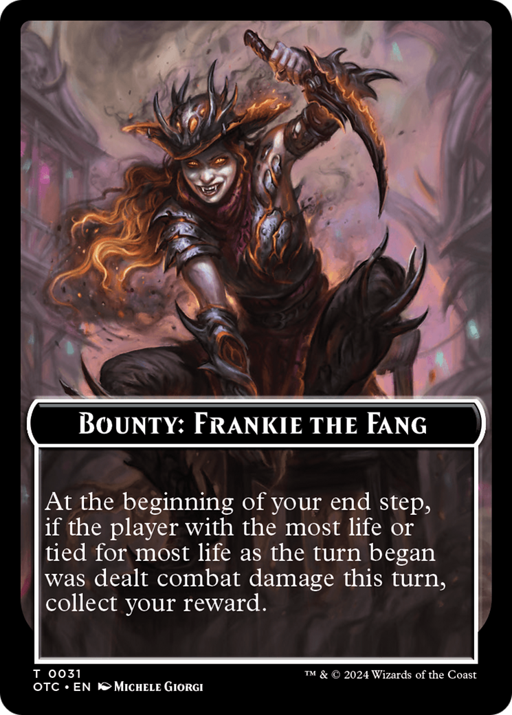 Bounty: Frankie the Fang // Bounty Rules Double-Sided Token [Outlaws of Thunder Junction Commander Tokens] | Exor Games Dartmouth