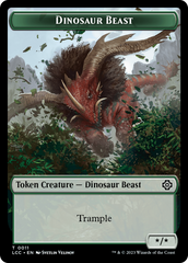 Dinosaur Beast // Dinosaur Double-Sided Token [The Lost Caverns of Ixalan Commander Tokens] | Exor Games Dartmouth