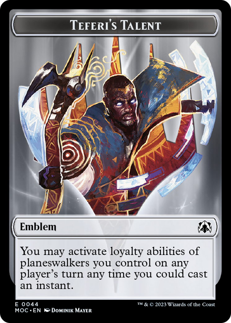 Phyrexian Myr // Teferi's Talent Emblem Double-Sided Token [March of the Machine Tokens] | Exor Games Dartmouth