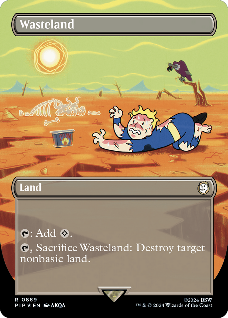 Wasteland (Borderless) (Surge Foil) [Fallout] | Exor Games Dartmouth