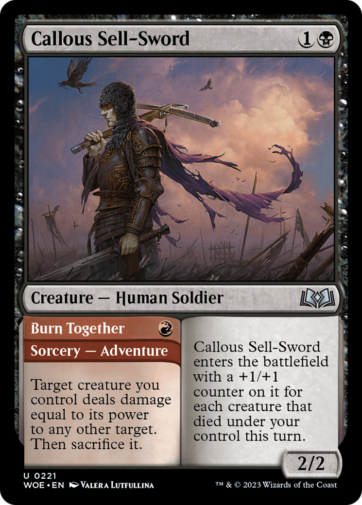 Callous Sell-Sword // Burn Together [Wilds of Eldraine] | Exor Games Dartmouth