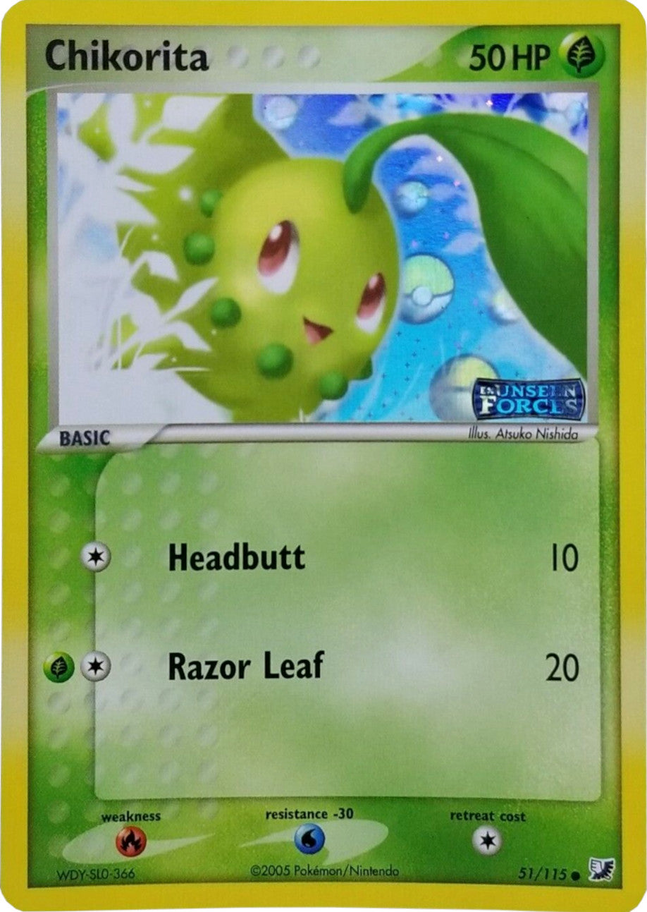 Chikorita (51/115) (Stamped) [EX: Unseen Forces] | Exor Games Dartmouth