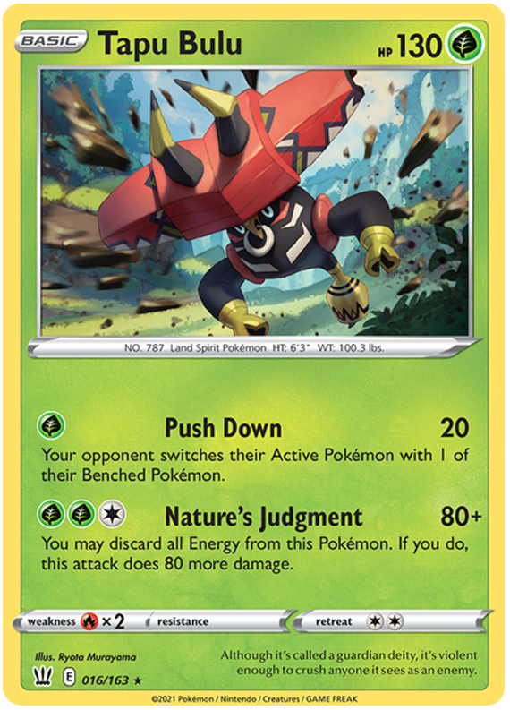 Tapu Bulu (016/163) (Theme Deck Exclusive) [Sword & Shield: Battle Styles] | Exor Games Dartmouth