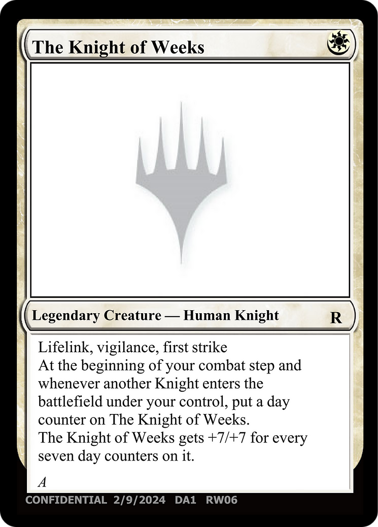 The Knight of Weeks [Unknown Event] | Exor Games Dartmouth