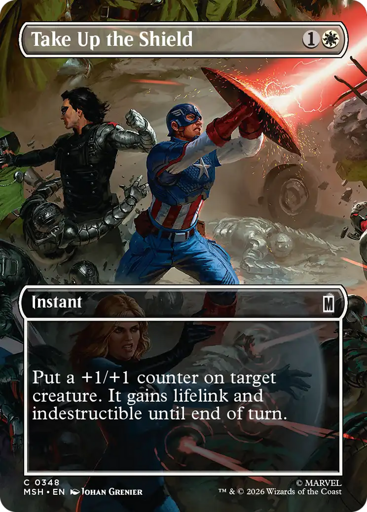 Take Up the Shield (Borderless) [Marvel Super Heroes] | Exor Games Dartmouth