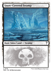 Snow-Covered Swamp (White Border) [Mystery Booster 2] | Exor Games Dartmouth