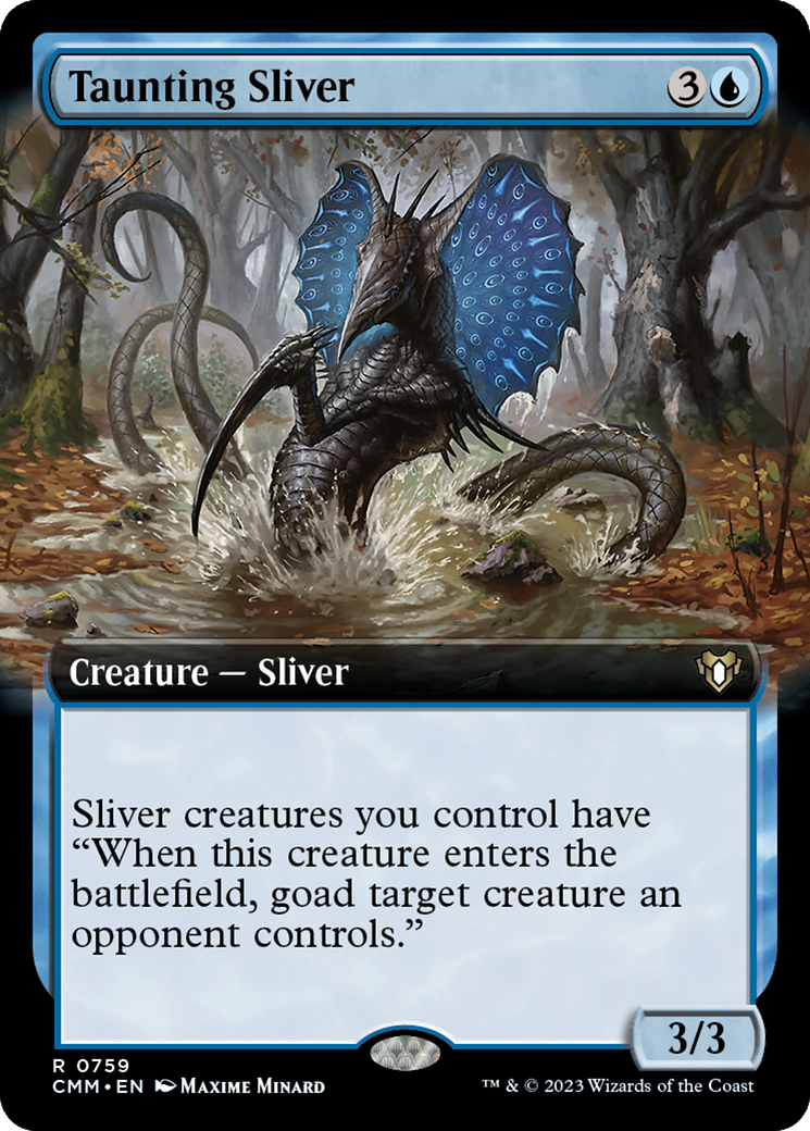 Taunting Sliver (Extended Art) [Commander Masters] | Exor Games Dartmouth