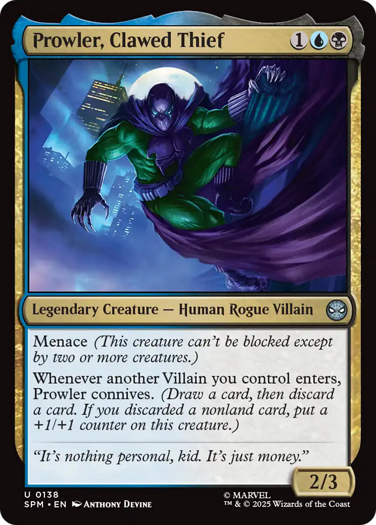 Prowler, Clawed Thief [Marvel's Spider-Man] | Exor Games Dartmouth