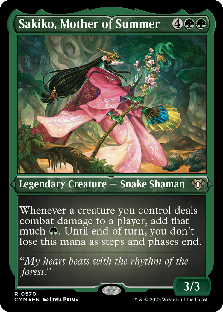 Sakiko, Mother of Summer (Foil Etched) [Commander Masters] | Exor Games Dartmouth