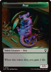 Saproling // Pest (0023) Double-Sided Token [Secrets of Strixhaven Commander Tokens] | Exor Games Dartmouth