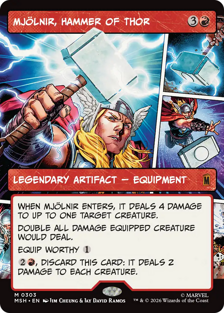 Mjolnir, Hammer of Thor (Borderless) (0303) [Marvel Super Heroes] | Exor Games Dartmouth