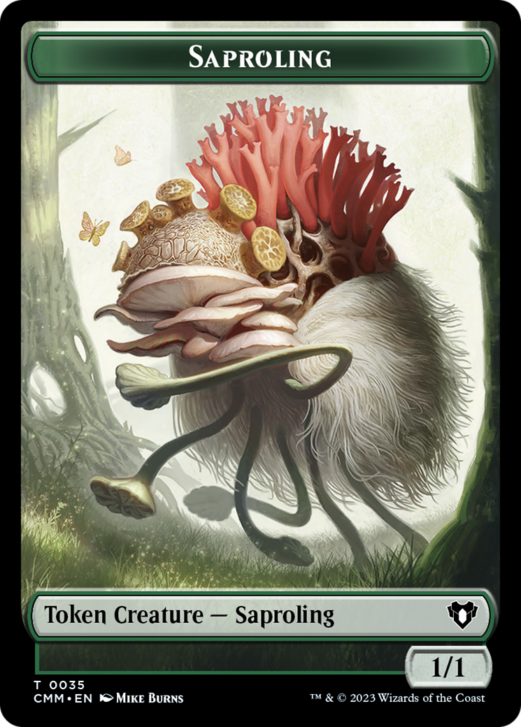 Saproling // Dragon (0021) Double-Sided Token [Commander Masters Tokens] | Exor Games Dartmouth