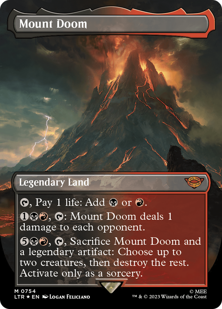 Mount Doom (Borderless) (Surge Foil) [The Lord of the Rings: Tales of Middle-Earth] | Exor Games Dartmouth