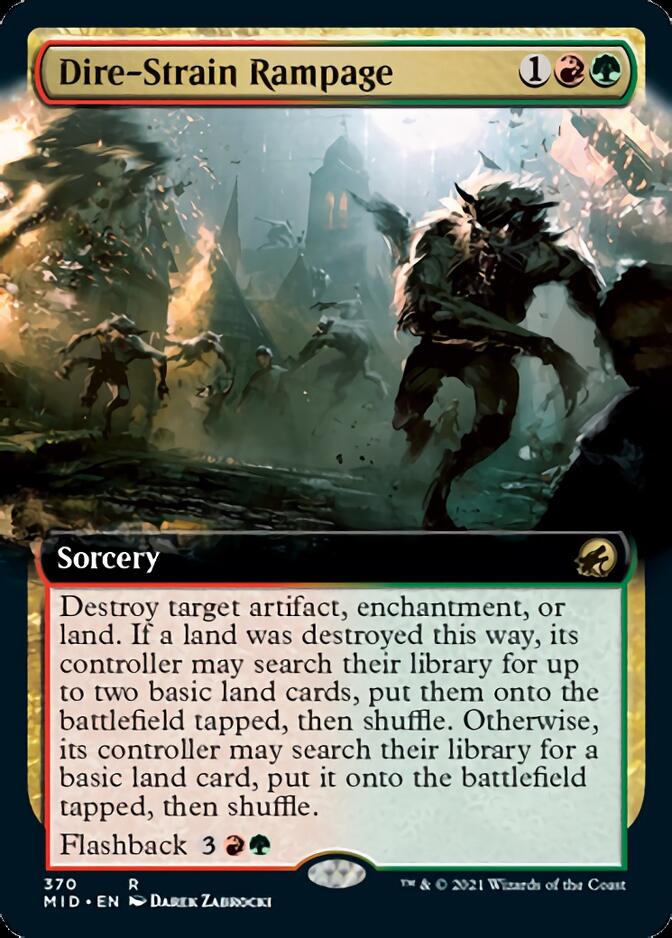 Dire-Strain Rampage (Extended Art) [Innistrad: Midnight Hunt] | Exor Games Dartmouth