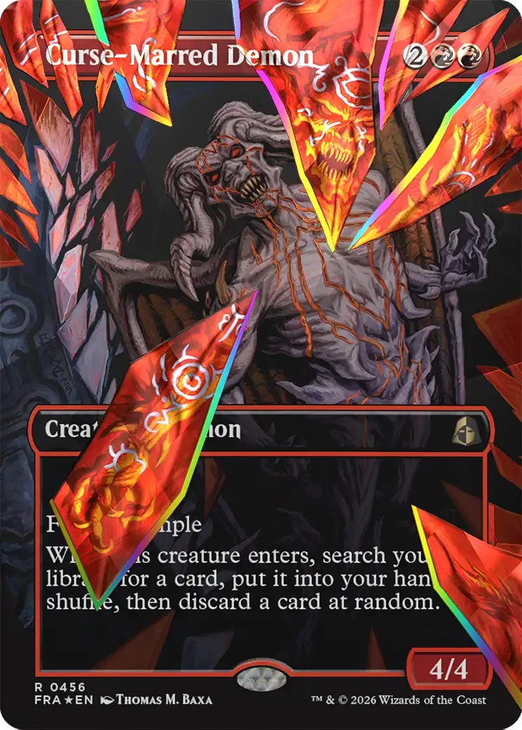 Curse-Marred Demon (Borderless) (Facet Foil) [Reality Fracture] | Exor Games Dartmouth