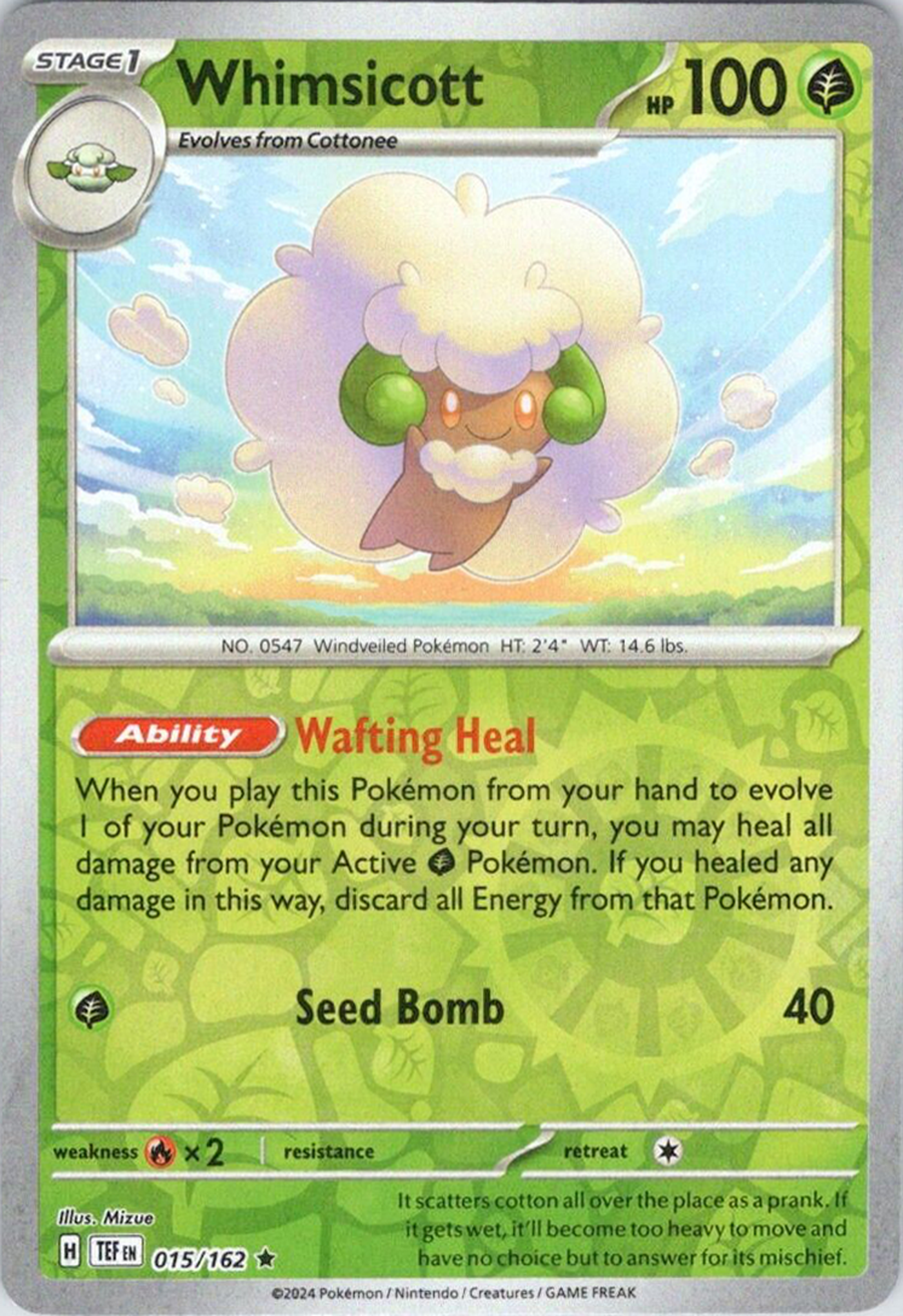 Whimsicott (015/162) [Scarlet & Violet: Temporal Forces] | Exor Games Dartmouth