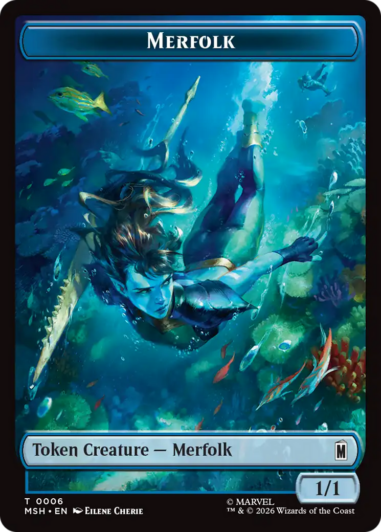 Wall (003) // Merfolk (006) Double-Sided Token [Marvel Super Heroes Commander Tokens] | Exor Games Dartmouth