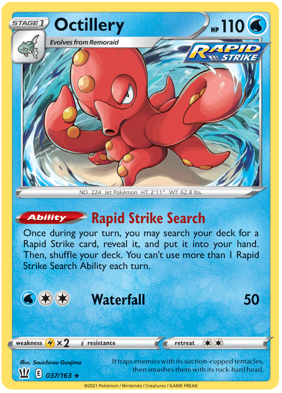 Octillery (037/163) (Theme Deck Exclusive) [Sword & Shield: Battle Styles] | Exor Games Dartmouth