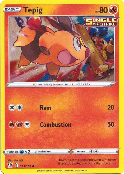 Tepig (023/163) (Cosmos Holo) [Sword & Shield: Battle Styles] | Exor Games Dartmouth