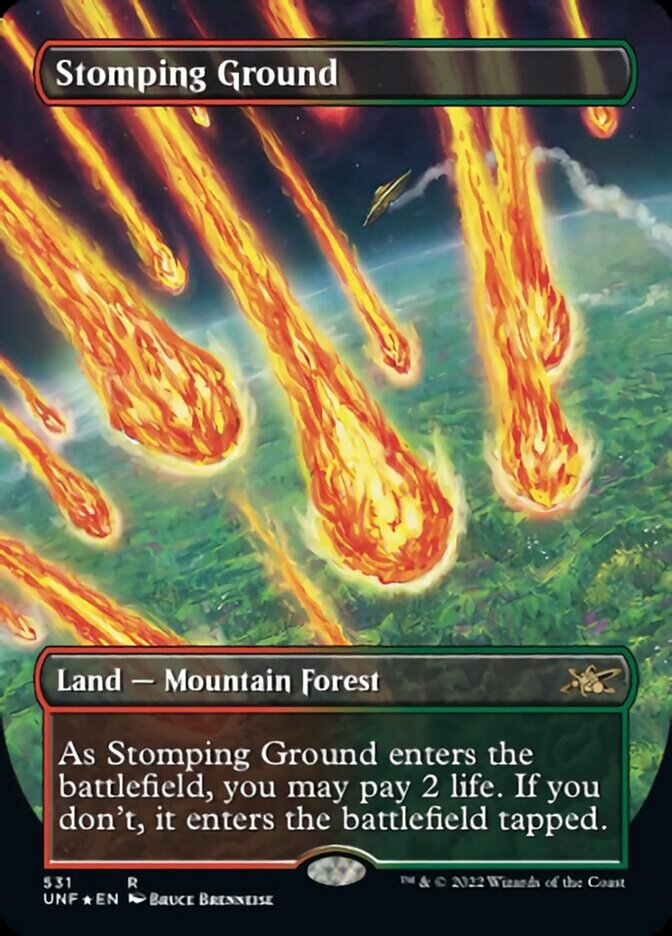 Stomping Ground (Borderless) (Galaxy Foil) [Unfinity] | Exor Games Dartmouth