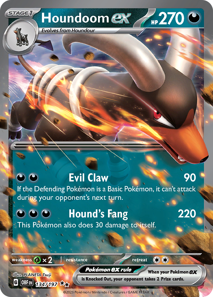 Houndoom ex (134/197) [Scarlet & Violet: Obsidian Flames] | Exor Games Dartmouth