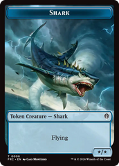 Warrior // Shark Double-Sided Token [Reality Fracture Commander Tokens] | Exor Games Dartmouth