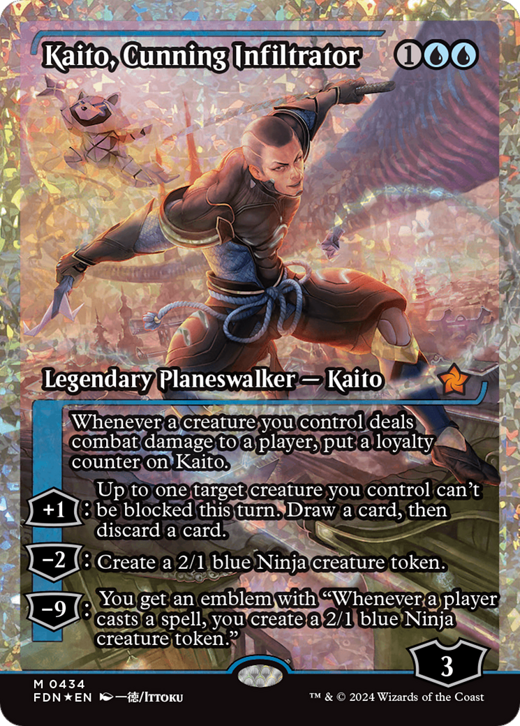 Kaito, Cunning Infiltrator (Showcase) (Frature Foil) [Foundations] | Exor Games Dartmouth