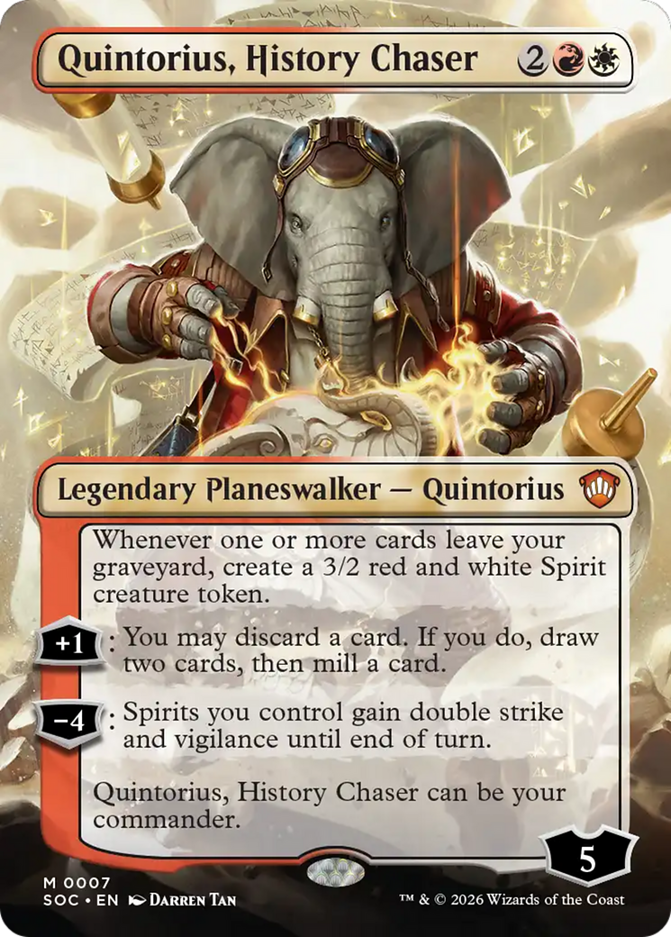 Quintorius, History Chaser (Borderless) [Secrets of Strixhaven Commander] | Exor Games Dartmouth