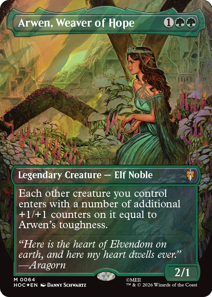 Arwen, Weaver of Hope (Borderless) (Surge Foil) [The Hobbit: Eternal-Legal] | Exor Games Dartmouth