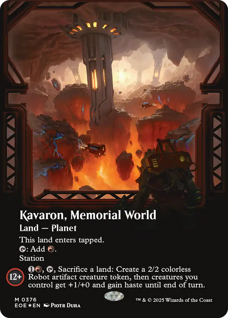 Kavaron, Memorial world (Borderless) (Galaxy Foil) [Edge of Eternities] | Exor Games Dartmouth