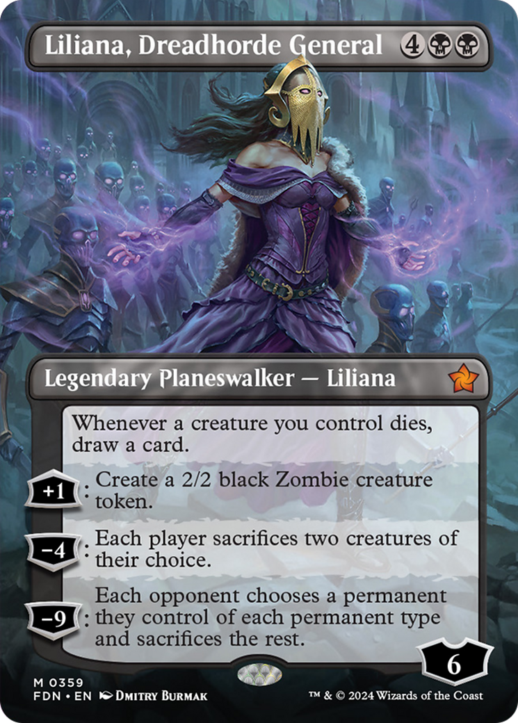 Liliana, Dreadhorde General (Borderless) [Foundations] | Exor Games Dartmouth